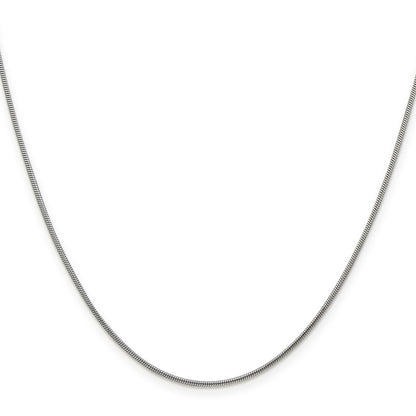 18 Inch Sterling Silver 1.2mm Snake Chain W/2In Ext.