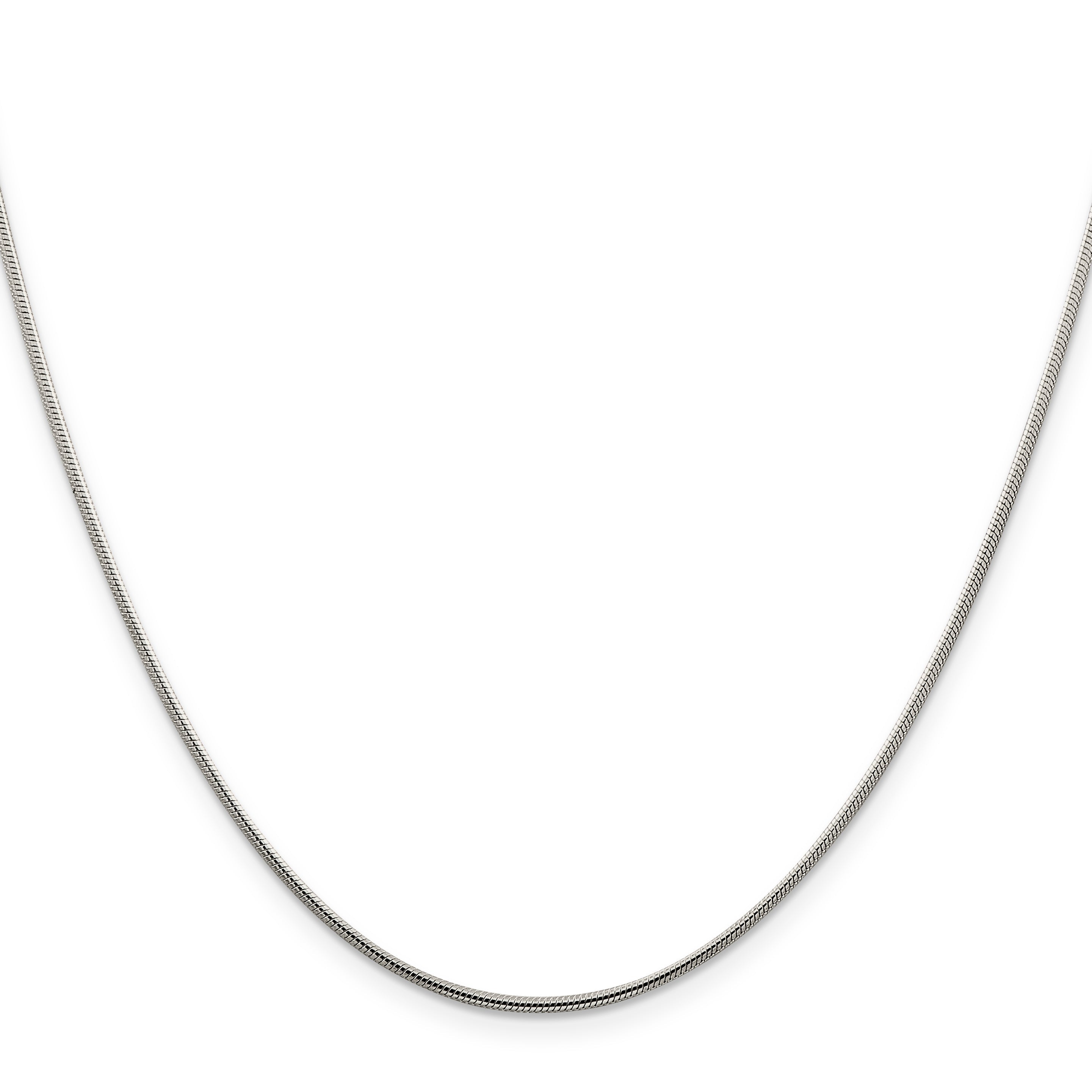 18 Inch Sterling Silver 1.25mm Snake Chain W/2In Ext.