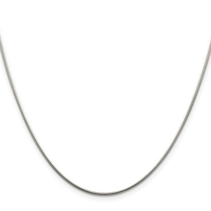 18 Inch Sterling Silver 1.25mm Snake Chain W/2In Ext.