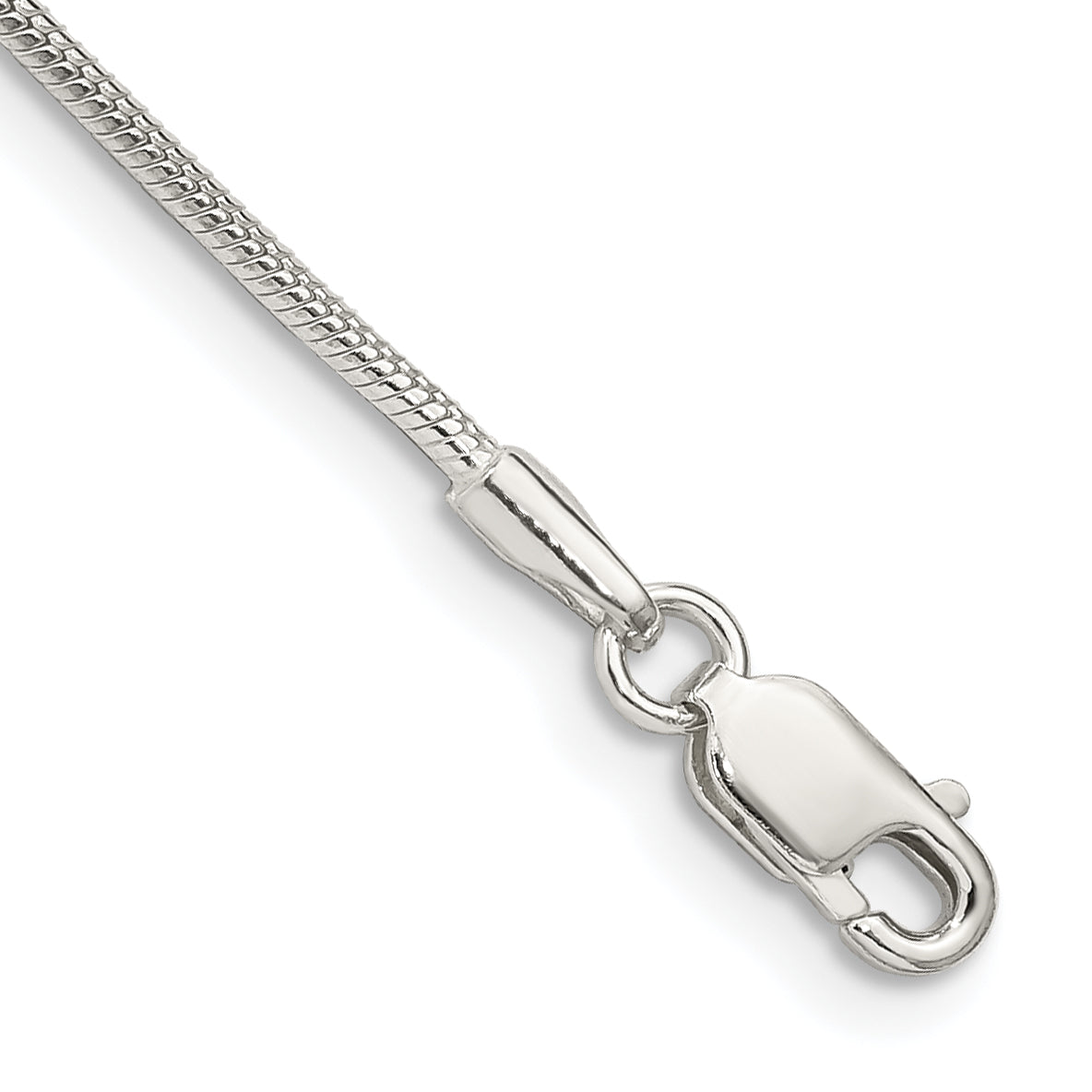 9 Inch Sterling Silver 1.25mm Snake Chain Anklet