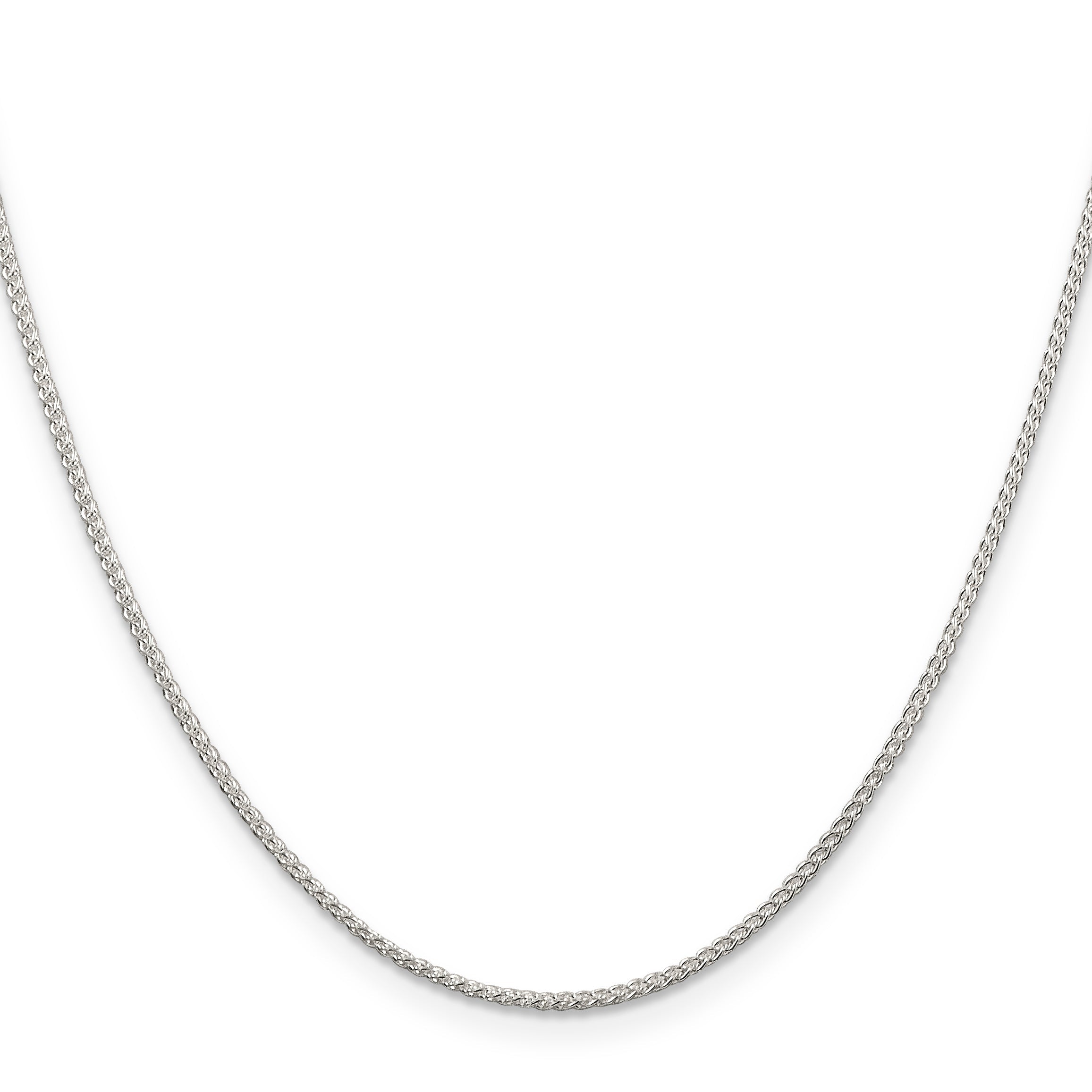 18 Inch Sterling Silver 1.25mm Round Spiga Chain W/2In Ext.