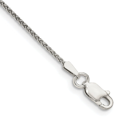9 Inch Sterling Silver 1.25mm Round Spiga Chain Anklet