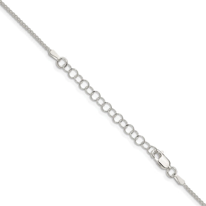 18 Inch Sterling Silver 1.25mm Round Spiga Chain W/2In Ext.