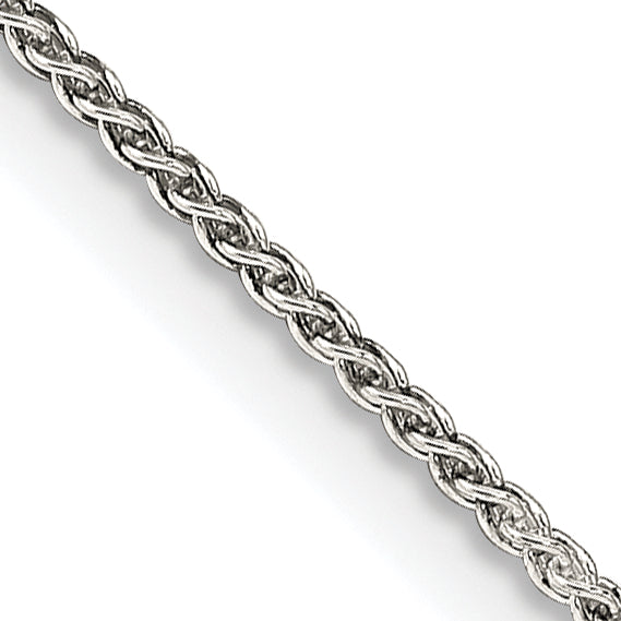 18 Inch Sterling Silver 1.25mm Round Spiga Chain W/2In Ext.