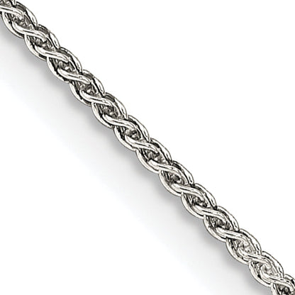 18 Inch Sterling Silver 1.25mm Round Spiga Chain W/2In Ext.