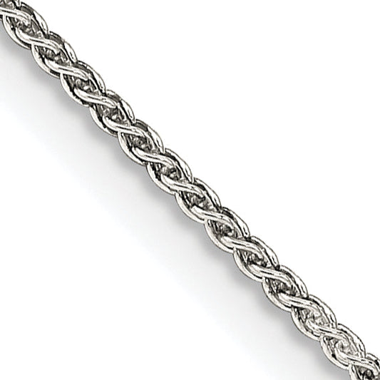 18 Inch Sterling Silver 1.25mm Round Spiga Chain W/2In Ext.
