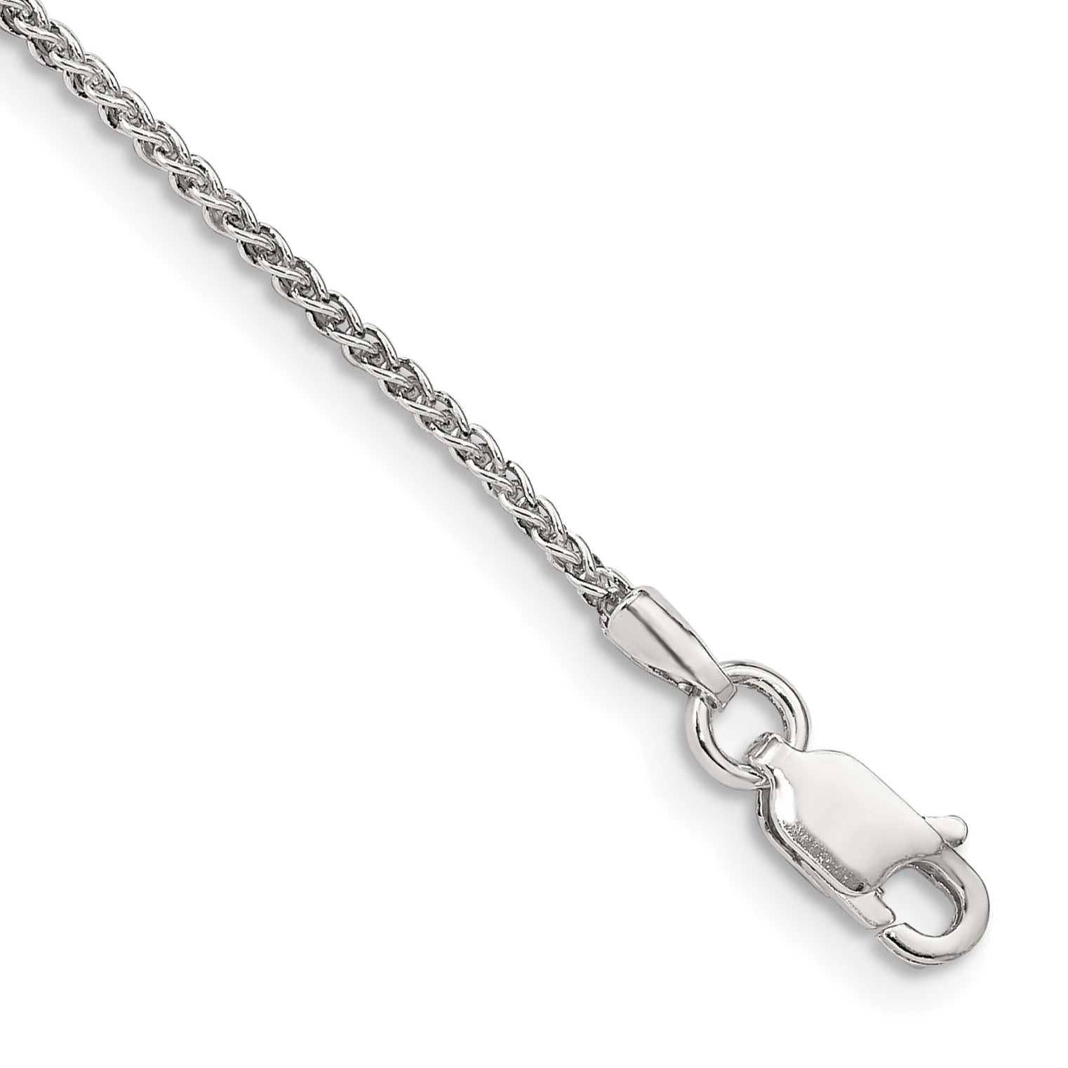9 Inch Sterling Silver 1.5mm Round Spiga Chain Anklet