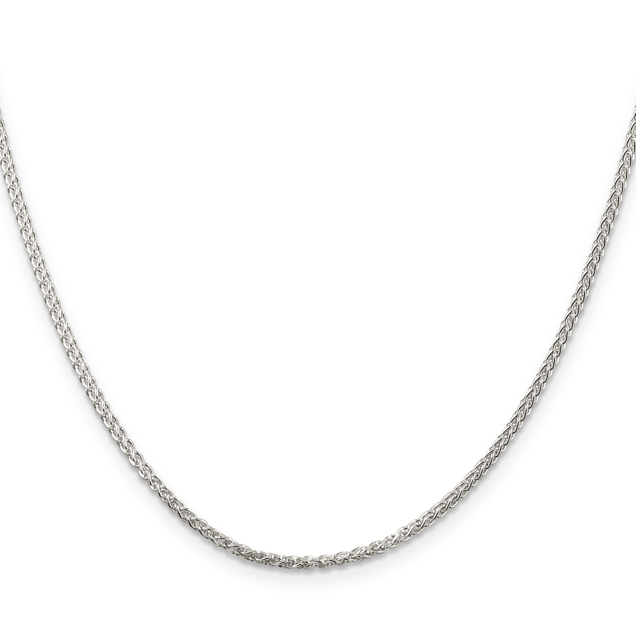 18 Inch Sterling Silver 1.75mm Round Spiga Chain W/2In Ext.
