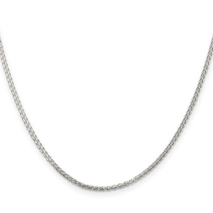18 Inch Sterling Silver 1.75mm Round Spiga Chain W/2In Ext.