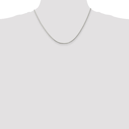 18 Inch Sterling Silver 1.75mm Round Spiga Chain W/2In Ext.