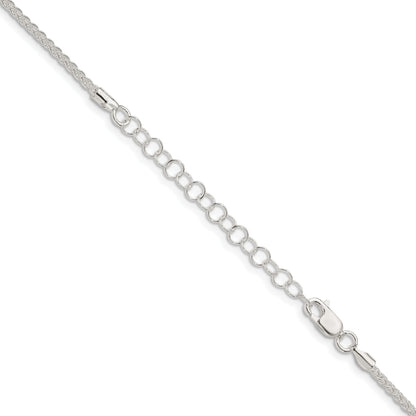 18 Inch Sterling Silver 1.75mm Round Spiga Chain W/2In Ext.