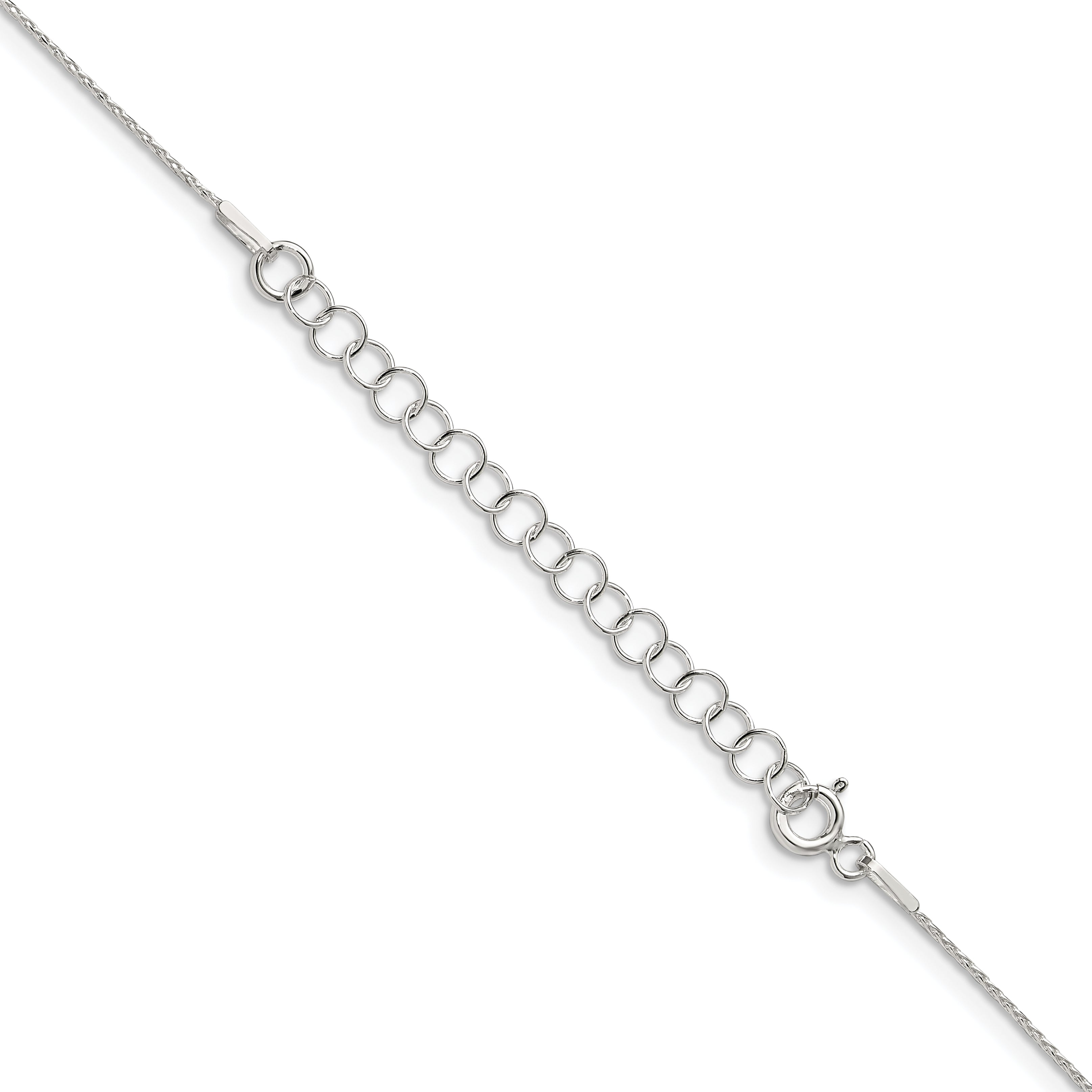 18 Inch Sterling Silver .85mm Diamond-Cut Round Spiga Chain W/2In Ext.