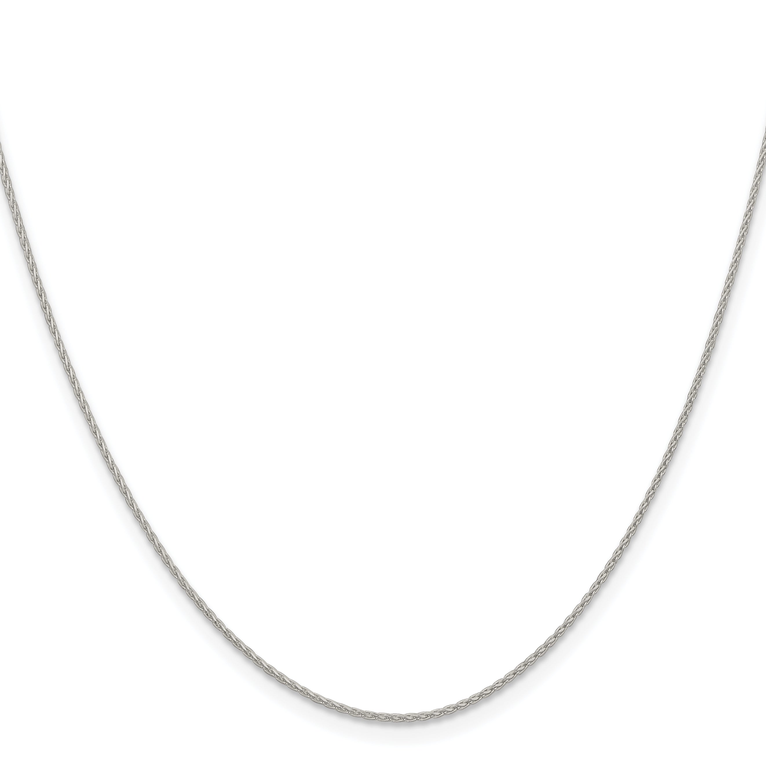 18 Inch Sterling Silver .95mm Diamond-Cut Round Spiga Chain W/2In Ext.