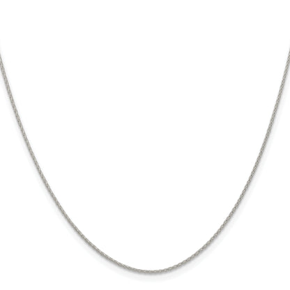 18 Inch Sterling Silver .95mm Diamond-Cut Round Spiga Chain W/2In Ext.