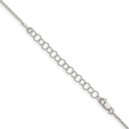 18 Inch Sterling Silver .95mm Diamond-Cut Round Spiga Chain W/2In Ext.
