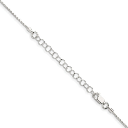 18 Inch Sterling Silver 1.25mm Diamond-Cut Round Spiga Chain W/2In Ext.