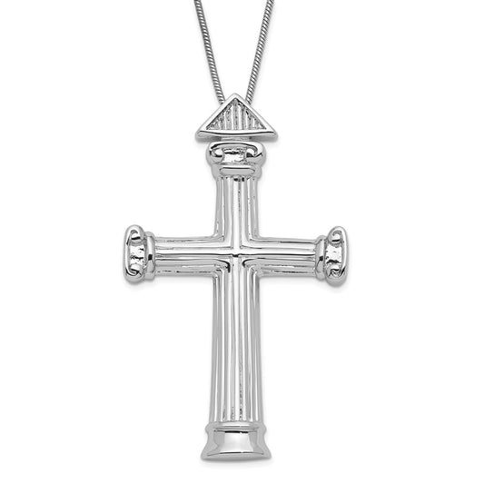 Sterling Silver Sentimental Expressions Polished Strength Cross Necklace