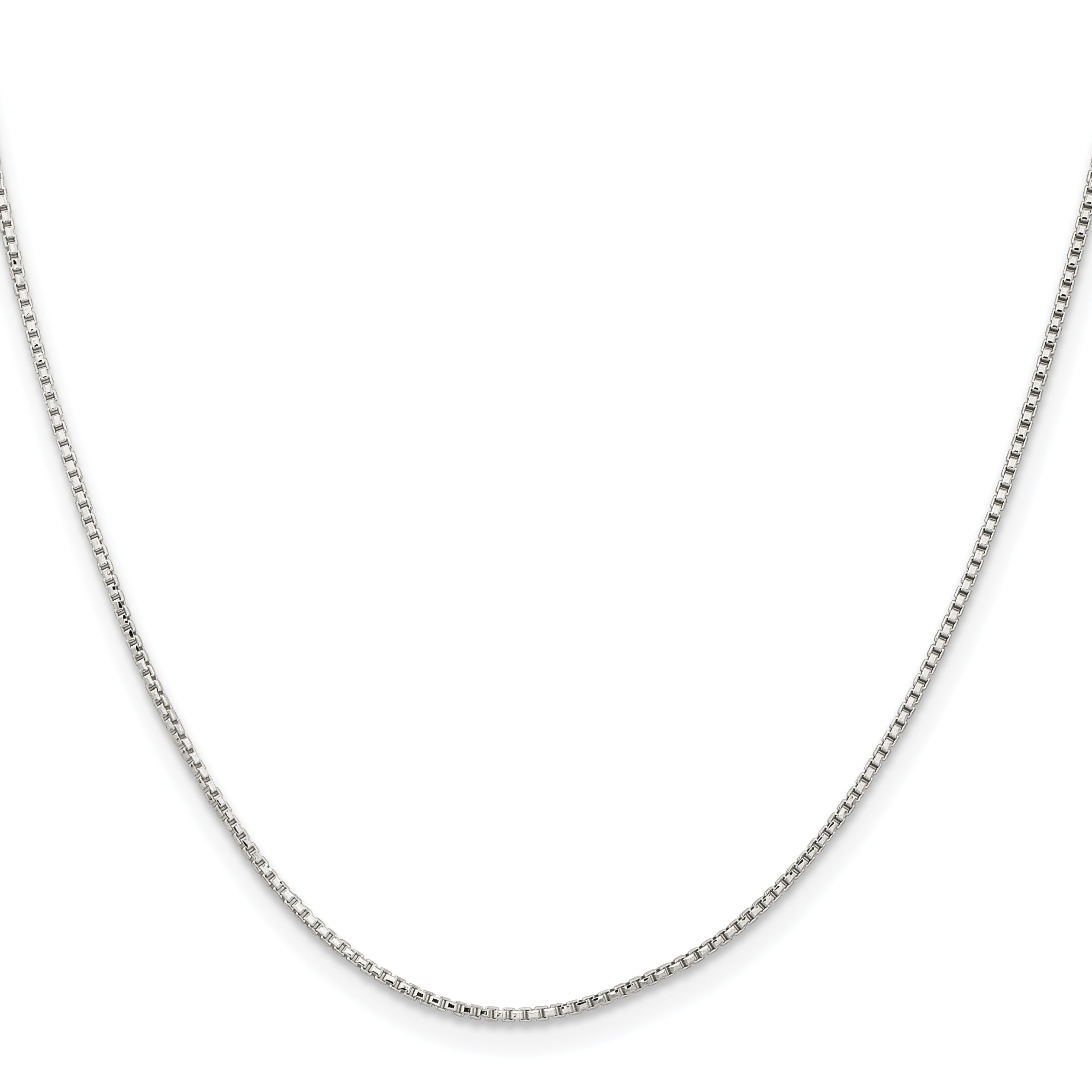 18 Inch Sterling Silver 1.1mm Diamond-Cut Round Box Chain W/2In Ext.
