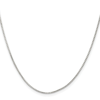 18 Inch Sterling Silver 1.1mm Diamond-Cut Round Box Chain W/2In Ext.