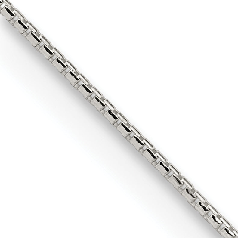 18 Inch Sterling Silver 1.1mm Diamond-Cut Round Box Chain W/2In Ext.