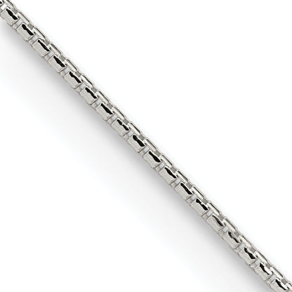 18 Inch Sterling Silver 1.1mm Diamond-Cut Round Box Chain W/2In Ext.