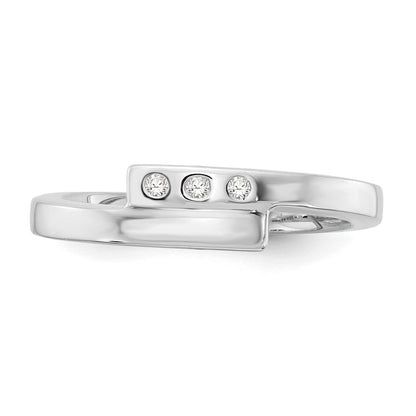 Sterling Silver White Ice Rhodium-Plated Diamond Ring