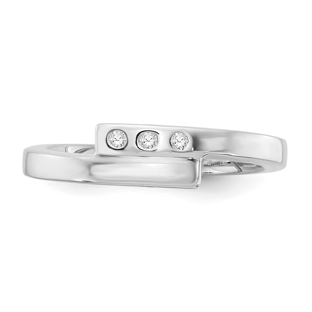 Sterling Silver White Ice Rhodium-Plated Diamond Ring