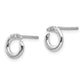 White Ice Sterling Silver Rhodium-plated Open Circle Diamond Post Earrings