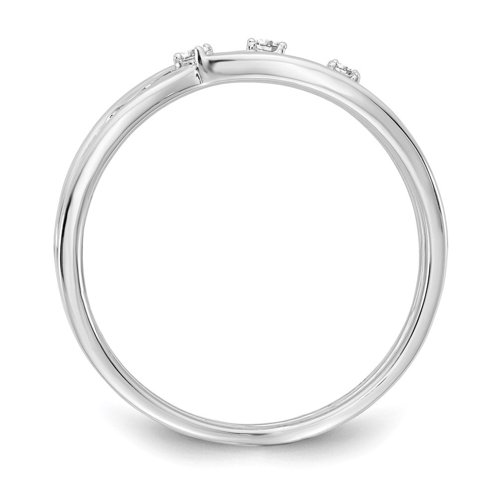 Sterling Silver White Ice Rhodium-Plated Diamond Ring