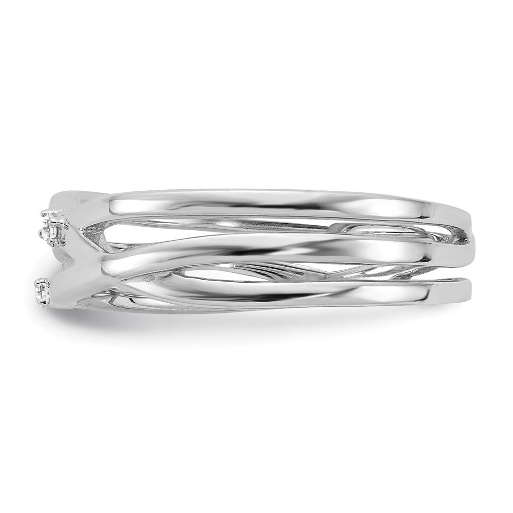 Sterling Silver White Ice Rhodium-Plated Diamond Ring