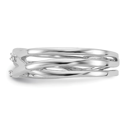 Sterling Silver White Ice Rhodium-Plated Diamond Ring