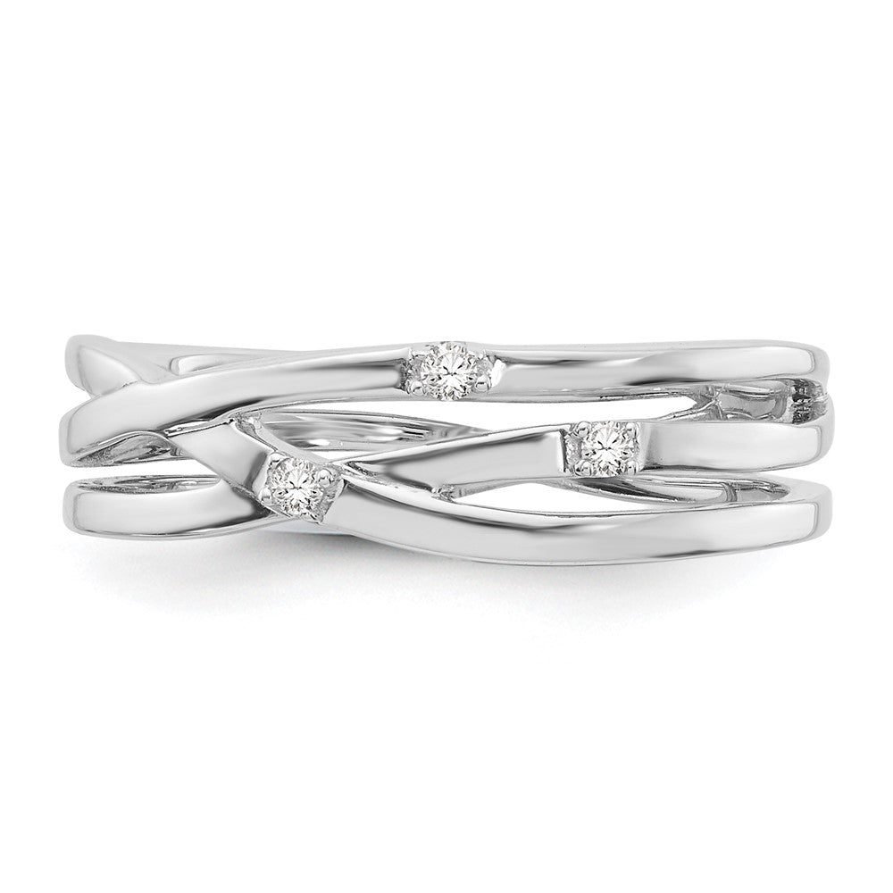 Sterling Silver White Ice Rhodium-Plated Diamond Ring