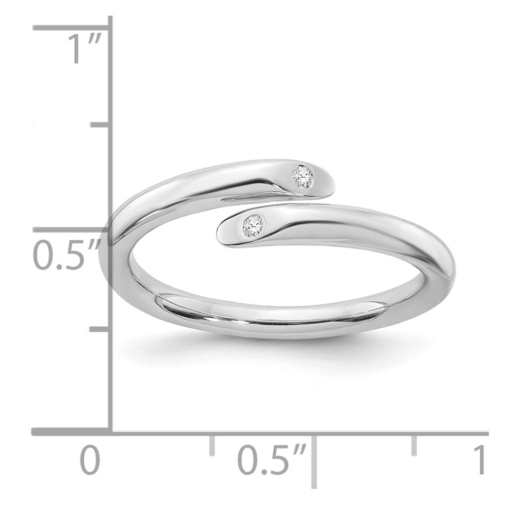 Sterling Silver White Ice Rhodium-Plated Diamond Ring