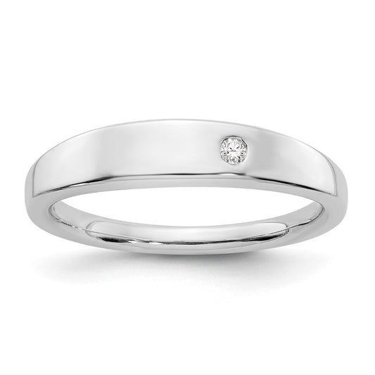 Sterling Silver White Ice Rhodium-Plated Diamond Ring