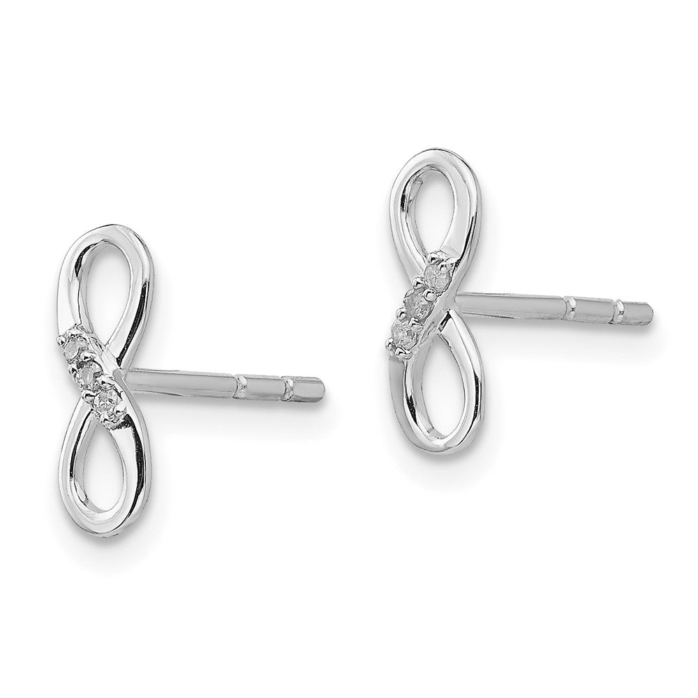 White Ice Sterling Silver Rhodium-plated Infinity Symbol Diamond Post Earrings