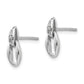 White Ice Sterling Silver Rhodium-plated Open Oval Diamond Post Dangle Earrings
