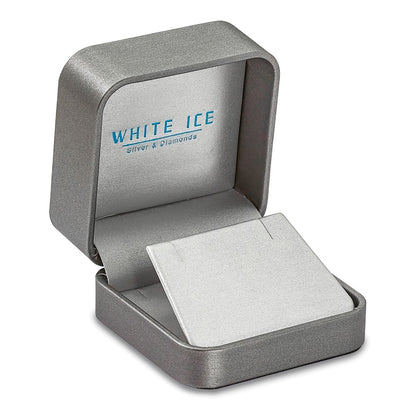 Sterling Silver White Ice Rhodium-Plated Rose-Tone 18 Inch Diamond Heart Necklace With 2 Extender