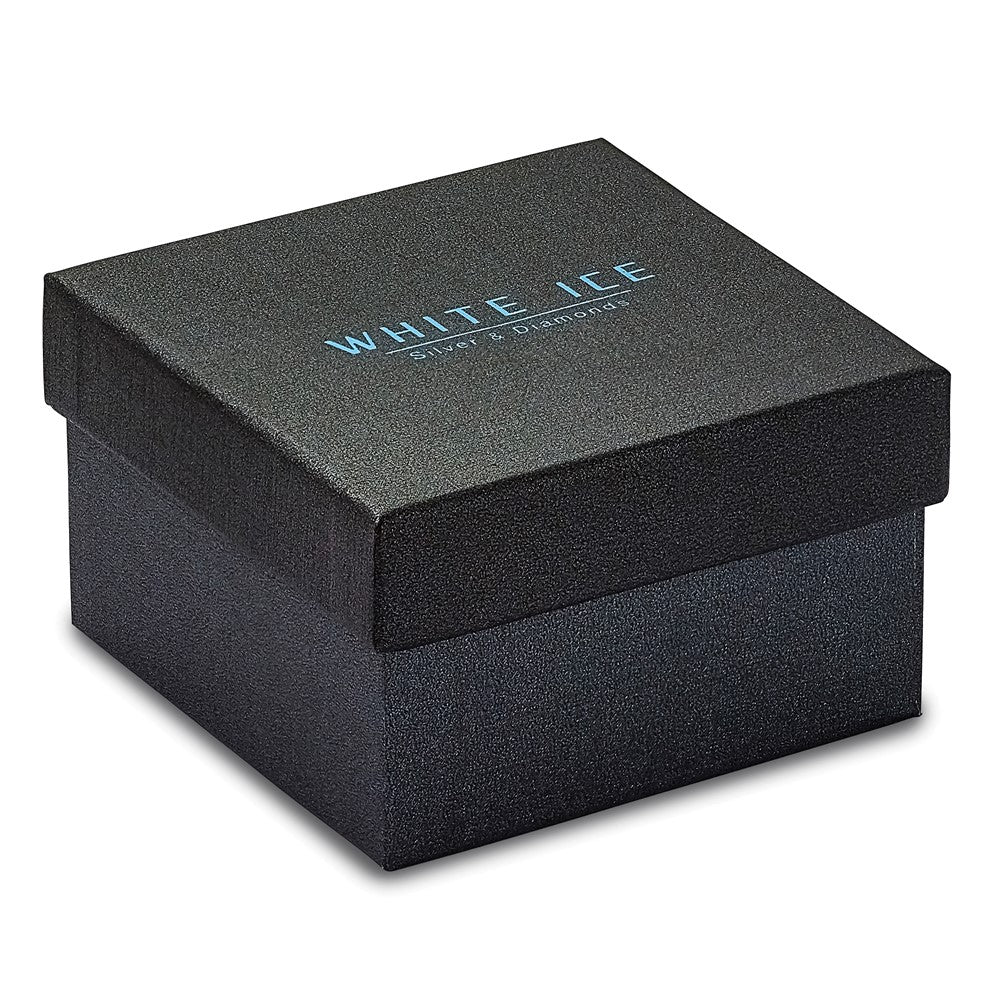 Sterling Silver White Ice Rhodium-Plated Rose-Tone 18 Inch Diamond Heart Necklace With 2 Extender