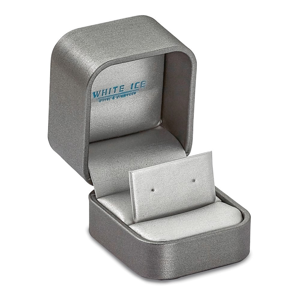 Sterling Silver White Ice Rhodium-Plated Diamond X Ring