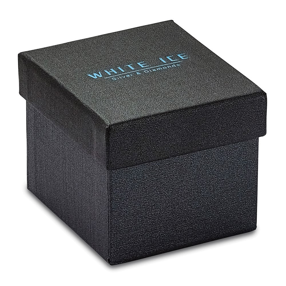 Sterling Silver White Ice Rhodium-Plated Diamond X Ring