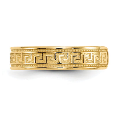 14K Yellow Gold Greek Key Toe Ring