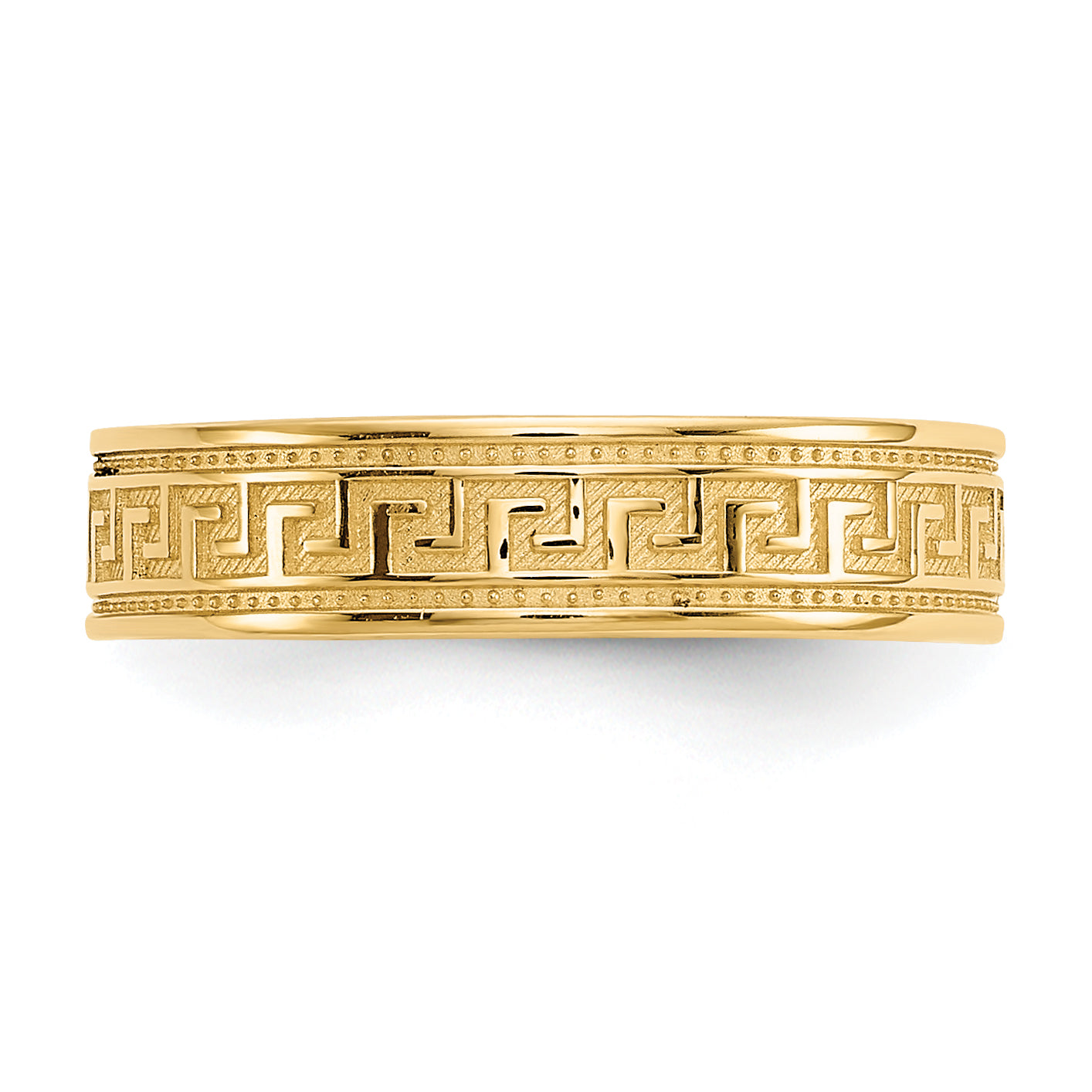 14K Yellow Gold Greek Key Toe Ring