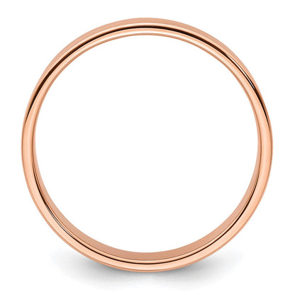14k Rose Gold 5mm Lightweight Flat Wedding Band Ring