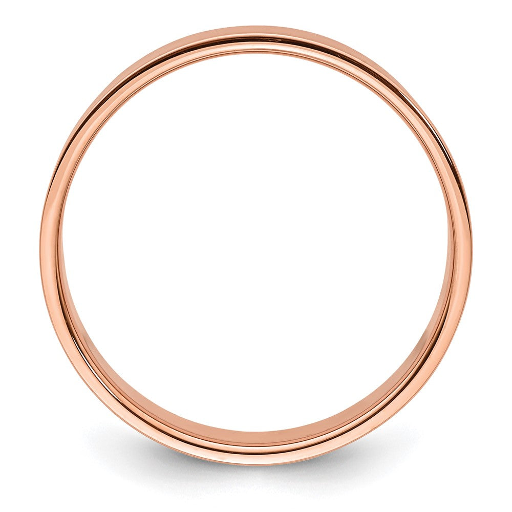 18k Rose Gold 6mm Lightweight Flat Wedding Band Ring