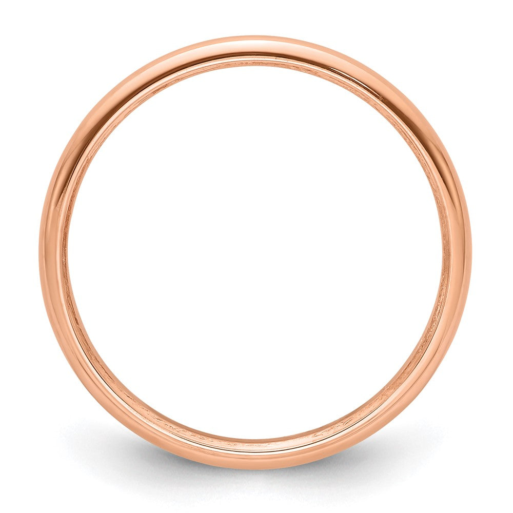 18k Rose Gold 2mm Half Round Wedding Band Ring