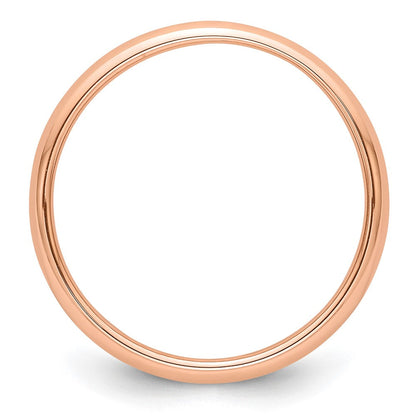 18k Rose Gold 3mm Half-Round Wedding Band Ring