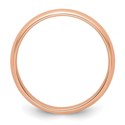 14k Rose Gold 4mm Half Round Wedding Band Ring