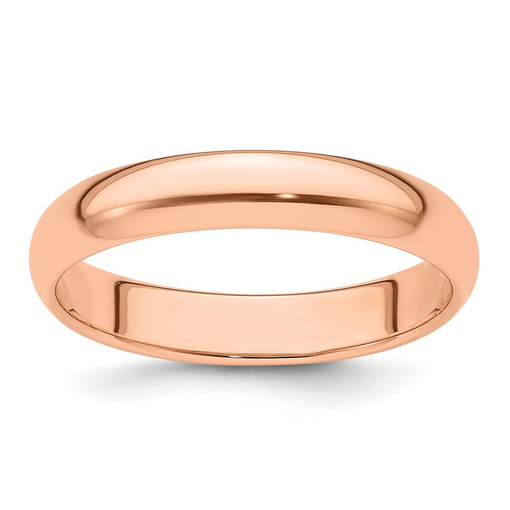 14k Rose Gold 4mm Half Round Wedding Band Ring