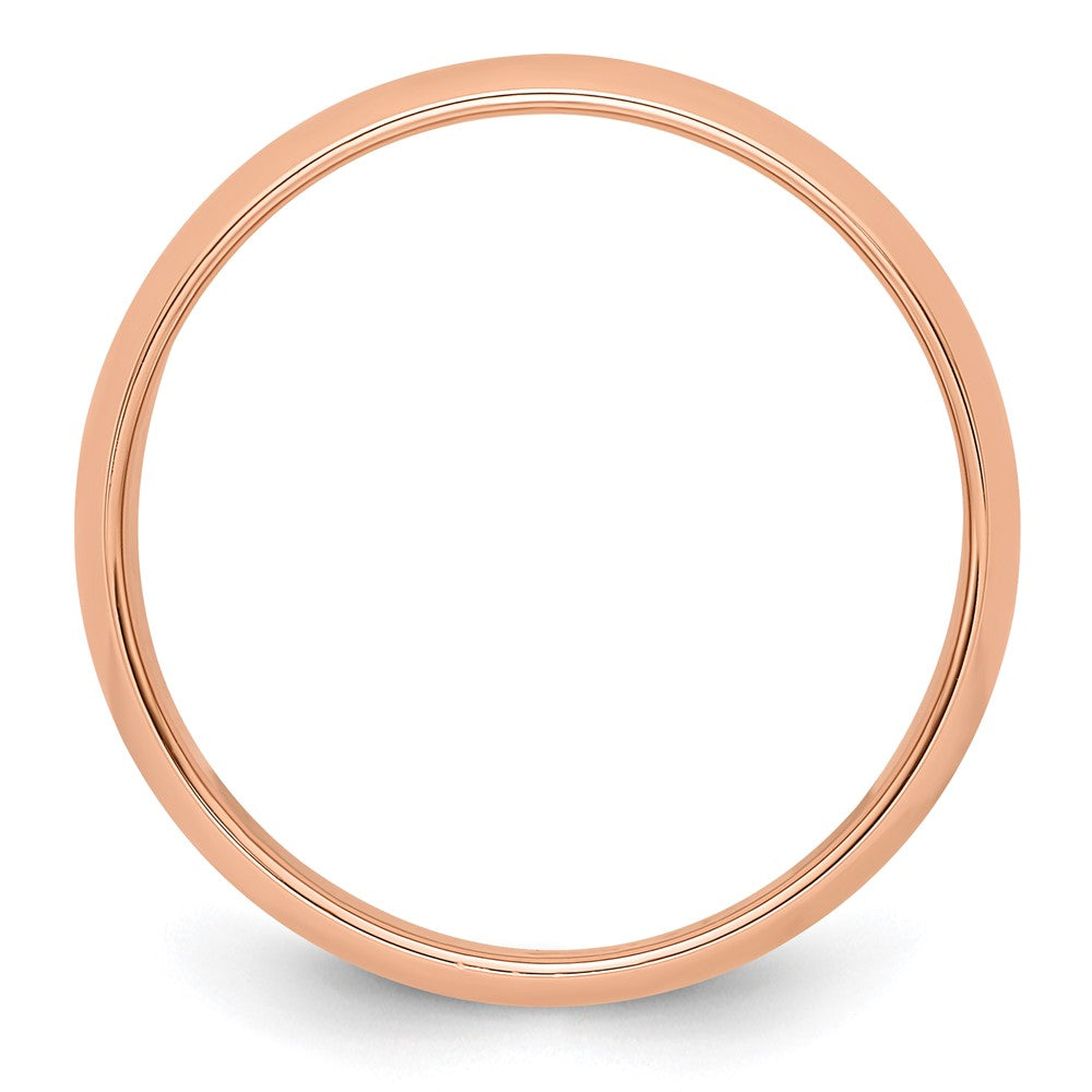 18k Rose Gold 6mm Half-Round Wedding Band Ring