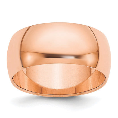 18k Rose Gold 8mm Half-Round Wedding Band Ring